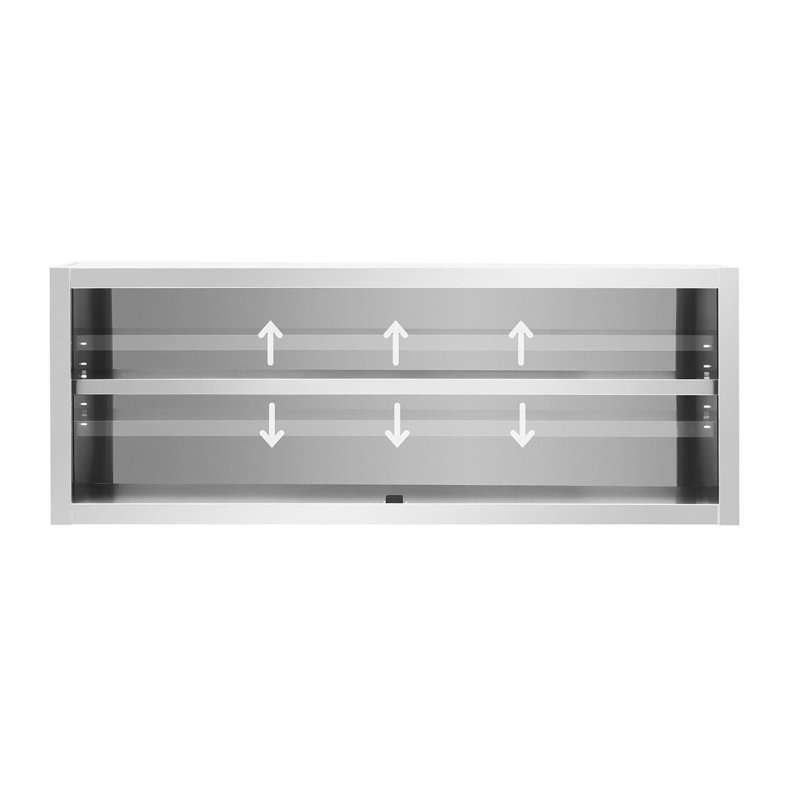 Royal Catering Armario de Pared Mueble En Acero Inoxidable RCSSWC-160X45-S (160 x 45 x 60 cm, 600 kg, 3 Niveles, con Puertas correderas)