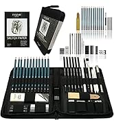 EVAZAR London Sketching and Drawing Art Supplies, Includes Graphite & Charcoal Pencils & Sticks P...