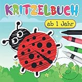  Kritzelbuch ab 1 Jahr: Erstes Malbuch mit 54 einfachen Bildern Schöne Motive zum Kritzeln und Ausmalen für Mädchen und Jungen, Geschenkidee für kreative Kinder.
