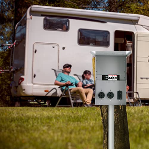 Temporary Power Outlet Panel, Briidea RV Panel Outlet with a 20, 30, 50