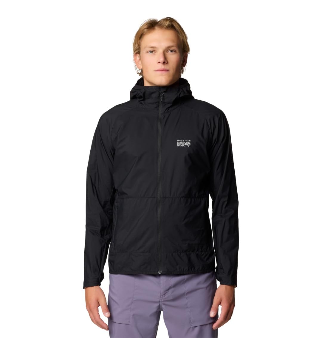 Mountain Hardwear mens Kor Airshell Hooded Jacket, Black, L