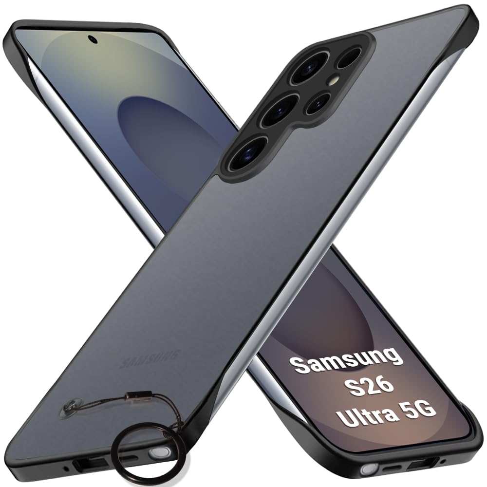 TheGiftKart Hybrid Ultimate Slim Back Case Cover for Samsung Galaxy S26 Ultra 5G | Lightweight Profile | Hard Back Cover Case (PC & TPU, Metal Camera Ring, Leather Texture Finish, Grey) — Amazon image 8