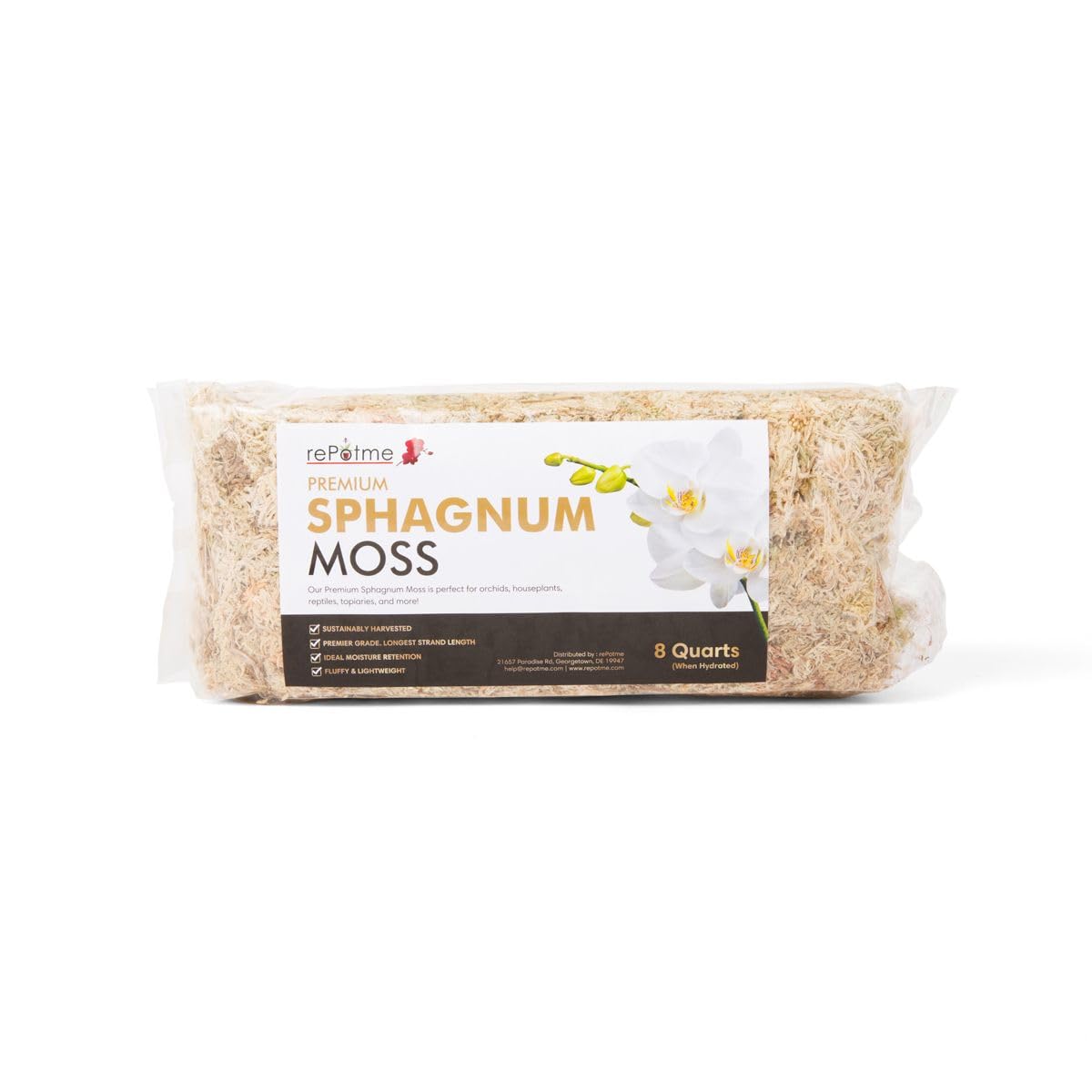 rePotmePremium Organic Sphagnum Moss, Orchid Moss - 8 Quarts (When Hydrated)