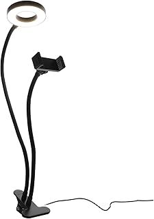 Makeup Light Ring 1 Set Two-in-one Fill Light Mini Ring Light for Phone Makeup Circle Light Shooting Ring Light LED Fill Light Live Cam Light Live LED Light Black Abs