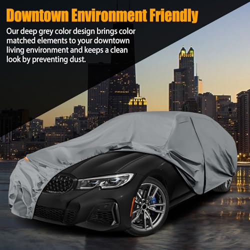 Image of Waterproof Premium Car Covers Replace for 2006-2025 BMW 3 Series, 10 Layers Heavy Duty with Cotton Liner All Weather Car Cover with Zipper Door, Windproof Bands for Snow Rain Dust Protection