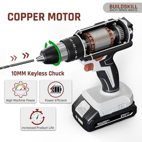 Add BUILDSKILL 159 Pcs 21V Cordless Drill Toolkit 21V Drill Kit - Image 4