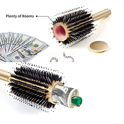 Charmonic Hair Brush, Travel Safe Round Brush, Safe Brush With Discreet Removable Lid Can Protection Small Jewelry, Key, Money Or Valuables, Portable Storage Hair Brush For Travel Or At Home (1 Pack) #TOP3