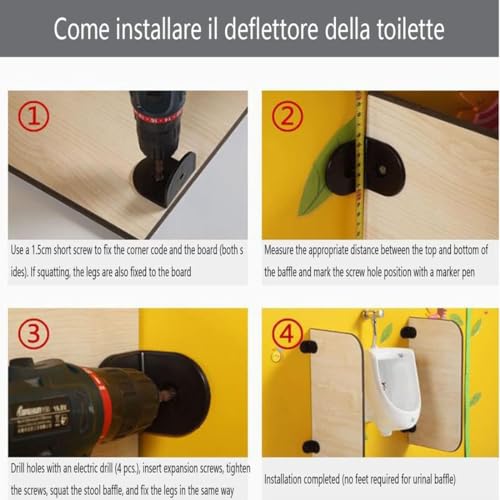 Biombo de madera para guardería y baños infantiles Pack de 3 paneles divisores de 60x80cm 5