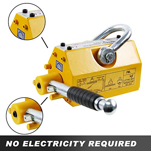 Ryan 1320Lbs Permanent Lift Magnets with Release, 600KG Steel Magnetic Lifter, Lifting Magnet with Strong Neodymium Magnets - Thumbnail 3