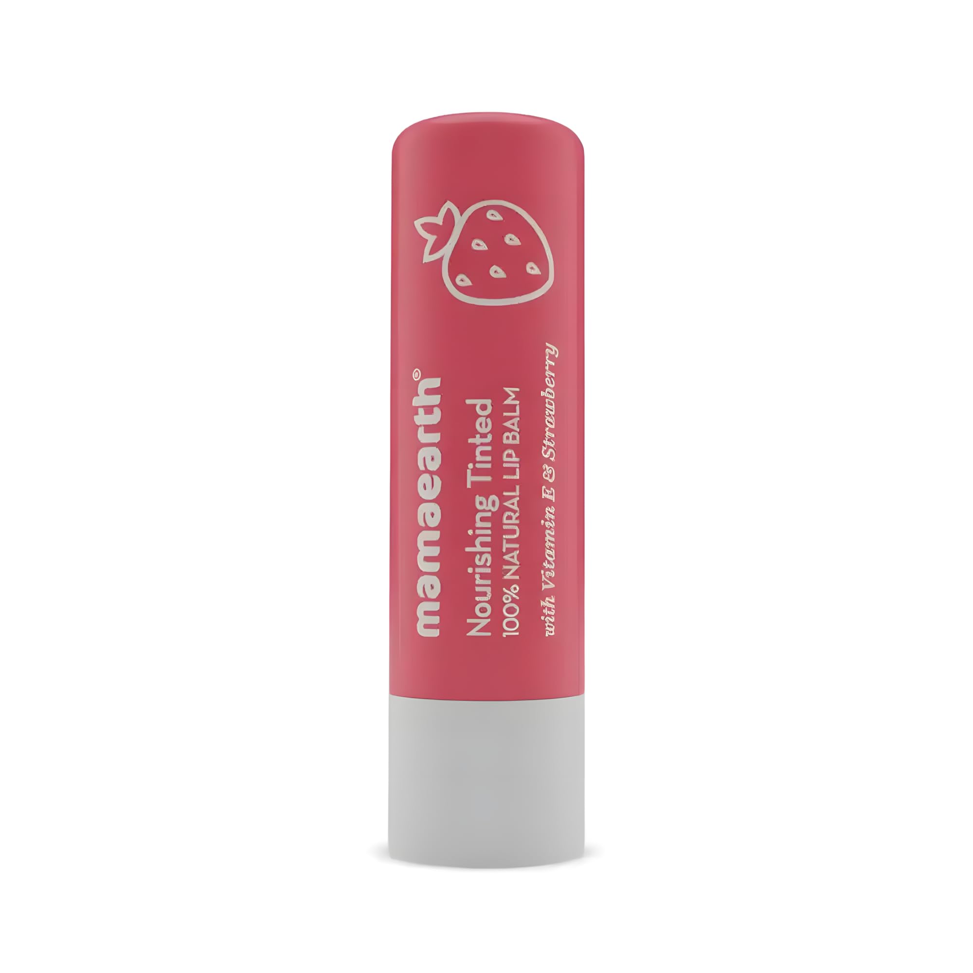 Mamaearth Nourishing Tinted Lip Balm with Natural Red Tint | 12 Hour Moisturization with Vitamin E & Strawberry | Relieves Dry, Chapped Lips & Makes Lips Soft & Supple | 0.14 Oz/4g