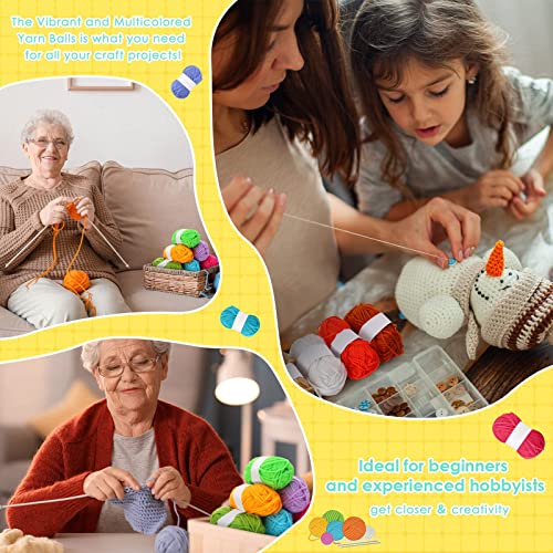 Nuogo 100 Rolls Acrylic Yarn For Knitting Bulk 4374 Yard Knitting Acrylic Yarn Mini Soft Crochet Yarns Multicolor Yarn Skeins #TOP4