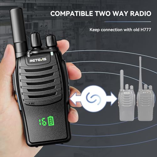 Image of Retevis H-777H Walkie Talkies for Adults, 2 Way Radio Long Range, Screen Channel Battery Display, Intuitive, Flashlight, Compact, Emergency Alarm, Handsfree, Portable FRS Two-Way Radios (10 Pack)