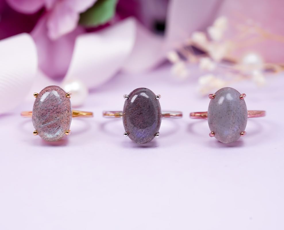 Bague mariage labradorite argent 925 | Le cadeau d'anniversaire idéal - 5