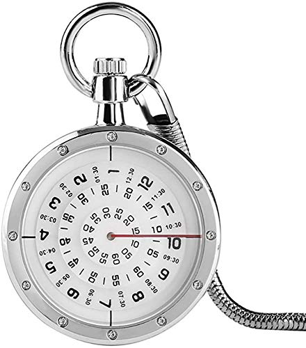 Taschenuhr mit Kette Silber Open Face Quarz Analoge Taschenuhr Plattenspieler Geschenk Für Geschenke