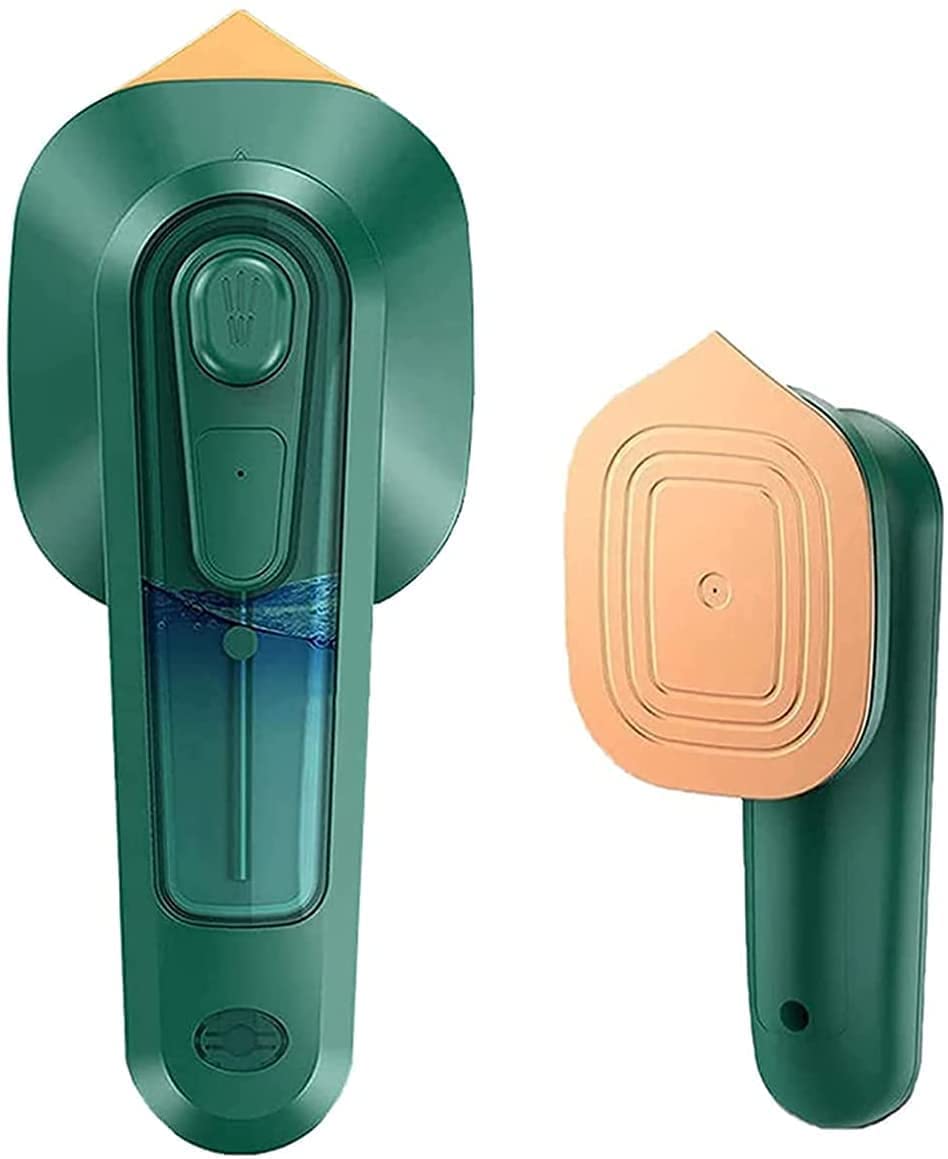 Gnanex Professional Micro Travel Steam Iron, Mini Ironing Press Machine Portable Handheld Garment Steamer, Lightweight Steamer for Clothes, Suitable for Home and Travel (Green)
