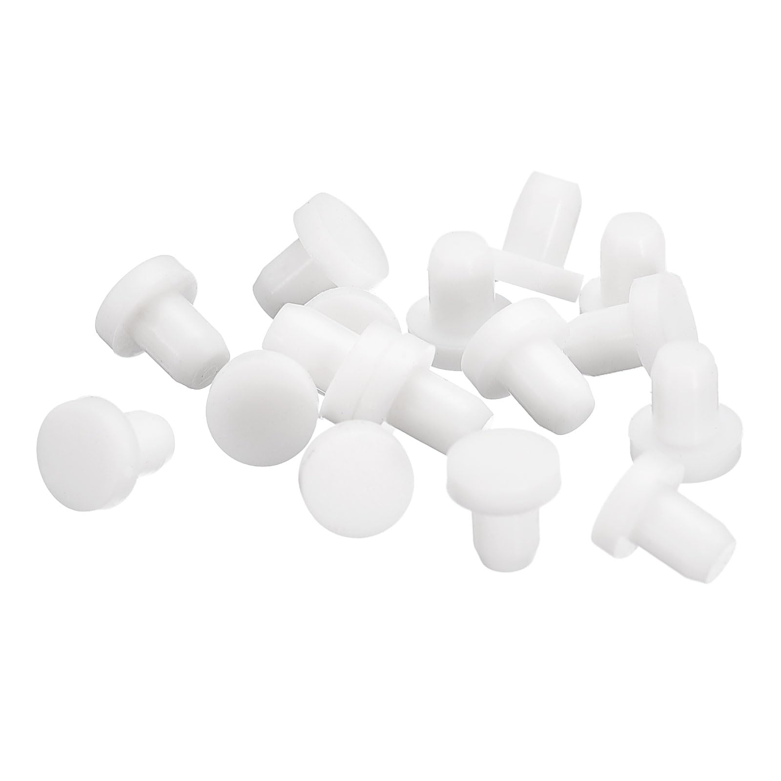 uxcell 16 Pieces White Rubber Stopper, 4.5mm Plug Holes for 4-4.3mm/0.16-0.17" Hole