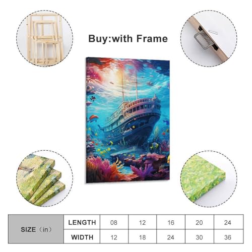 Tableau impression sur toile de poissons 40x60cm pour déco murale - 2