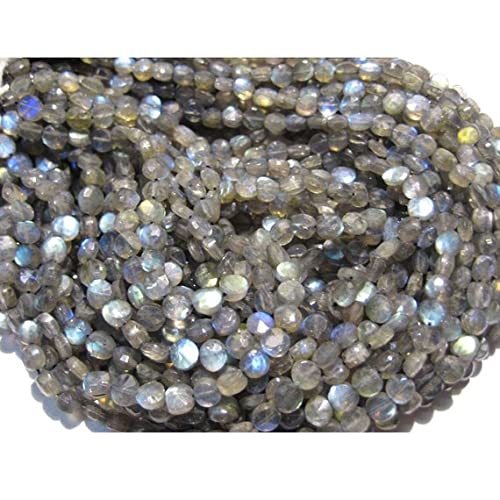 Labradorite pierre bleue facettée 5mm en rang de 14 pouces pour fabrication bijoux