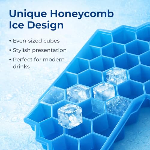 Bandeja de Hielo Honeycomb de Silicona Flexible Azul miniatura 5