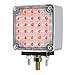 GG Grand General 74713 Square Smart Dynamic Double Face Amber/Red LED Pedestal Light w/Clear Lens for Truck, Towing, Trailer, RV and Bus, Passenger Side