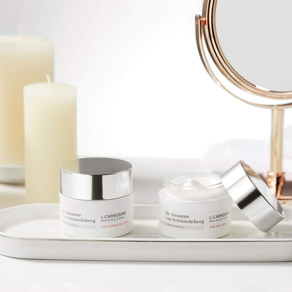 Dr. Susanne von Schmiedeberg L-Carnosine Anti-A.G.E. Cream für trockene Haut – Feuchtigkeits- & Anti-Aging Pflege – 50 ml