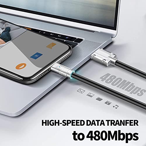 Image of Roktry 180 Rotating Fast Charge Cable, 1.8m USB Cable Charging Fast Charge Cable, Flexible Rotary Connector for Type-c Micro-USB, for Home, Office, Car 120W Type C Charging Cords,Phone Fast Charging