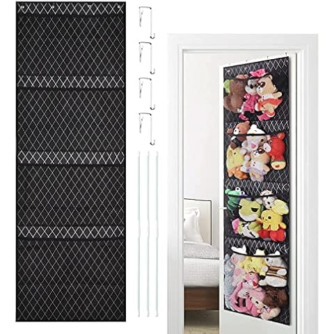 Over Door Storage Teddy Hammock Toy Storage Net Soft Toy Hammock For Stuffed Animals Door Hanging Storage Organiser Stuffed Animal Storage Over The Door Organiser For Bedroom Bathroom Nursery Kid Room Cover