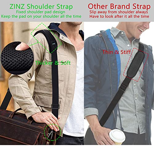 Image of ZINZ 79 inch Shoulder Strap, Extra-thick Fixed Cushion Pad and Dual Clasps Universal Replacement Strap with Metal Swivel Hooks for Laptop Bags, Luggage Bags, Camera, Crossbody (200cm,Black)