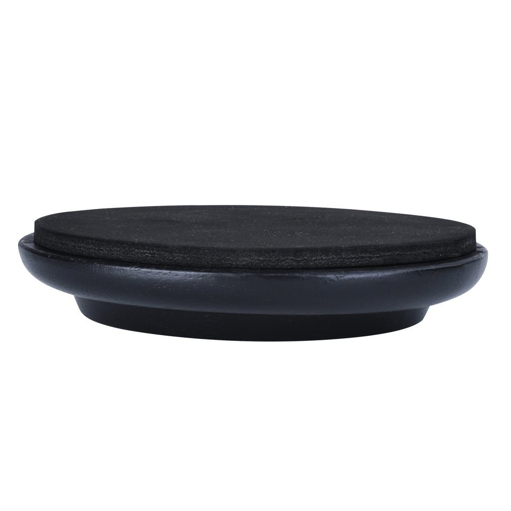 Kingpoint, set di piedini a coppa in legno massiccio per pianoforti a coda, confezione da 3 pezzi , Black