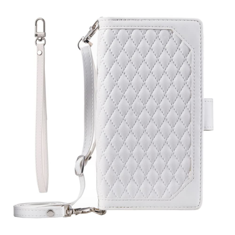 Étui de téléphone en cuir blanc haut de gamme pour iPhone 14 Pro Max
