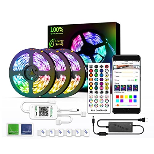 LED Strip Lights Waterproof Outdoor, 450 SMD 5050 LEDs Color Changing Bluetooth RGB Lights with APP and Remote Control, Music Sync Mood Rope Lights for Bedroom, Kitchen, Party Decor (3x16.4FT) LED Strip Lights Waterproof Outdoor, 450 SMD 5050 LEDs Color Changing Bluetooth RGB Lights with APP and Remote Control, Music Sync Mood Rope Lights for Bedroom, Kitchen, Party Decor (3x16.4FT)