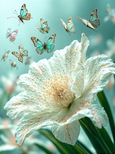 Peinture diamant 5D fleurs papillon adulte kit broderie point de croix strass Noël 70x95cm