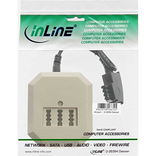 10er Set InLine® TAE Adapter, TAE-F Stecker an TAE NFN + RJ11 (6P4C) Buchse, 0,2m