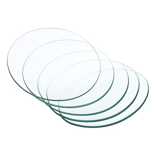 PATIKIL Vidrio de reloj de 3.150in de diámetro, 6 paquetes de cubierta de vaso de precipitados, bordes lisos, arco biselado para laboratorio,