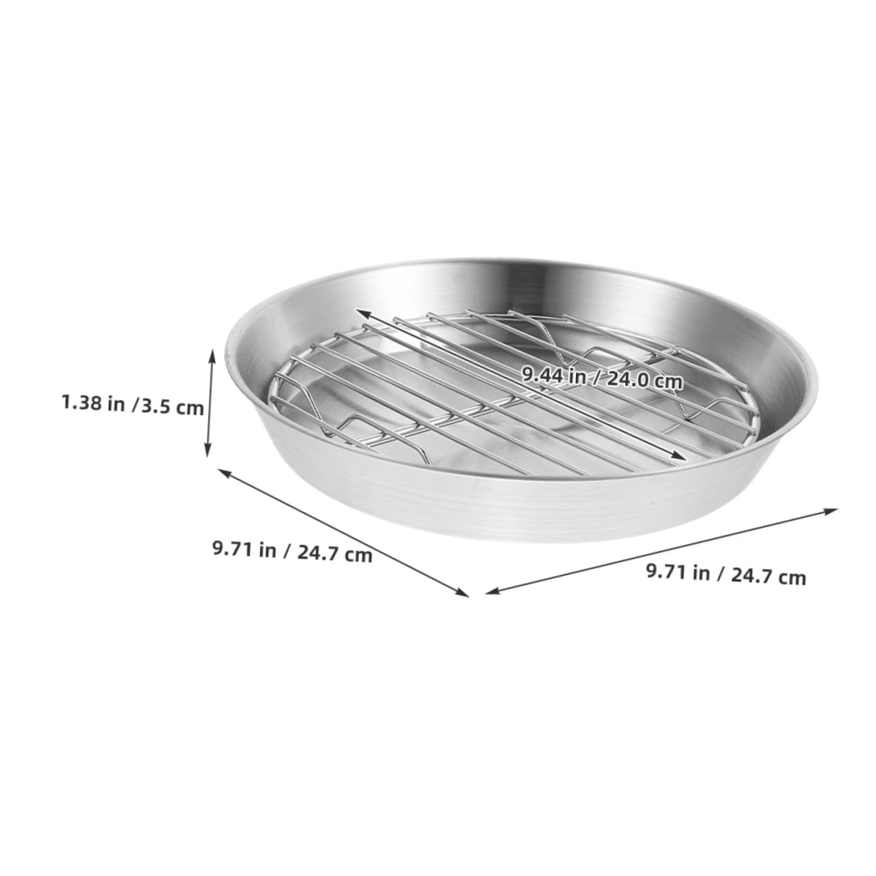 Supvox Edelstahl Grillplatte für Outdoor und Küche Multifunktionale Backform mit Fettablauf Hitzebeständig und Langlebig für Grill und Ofen