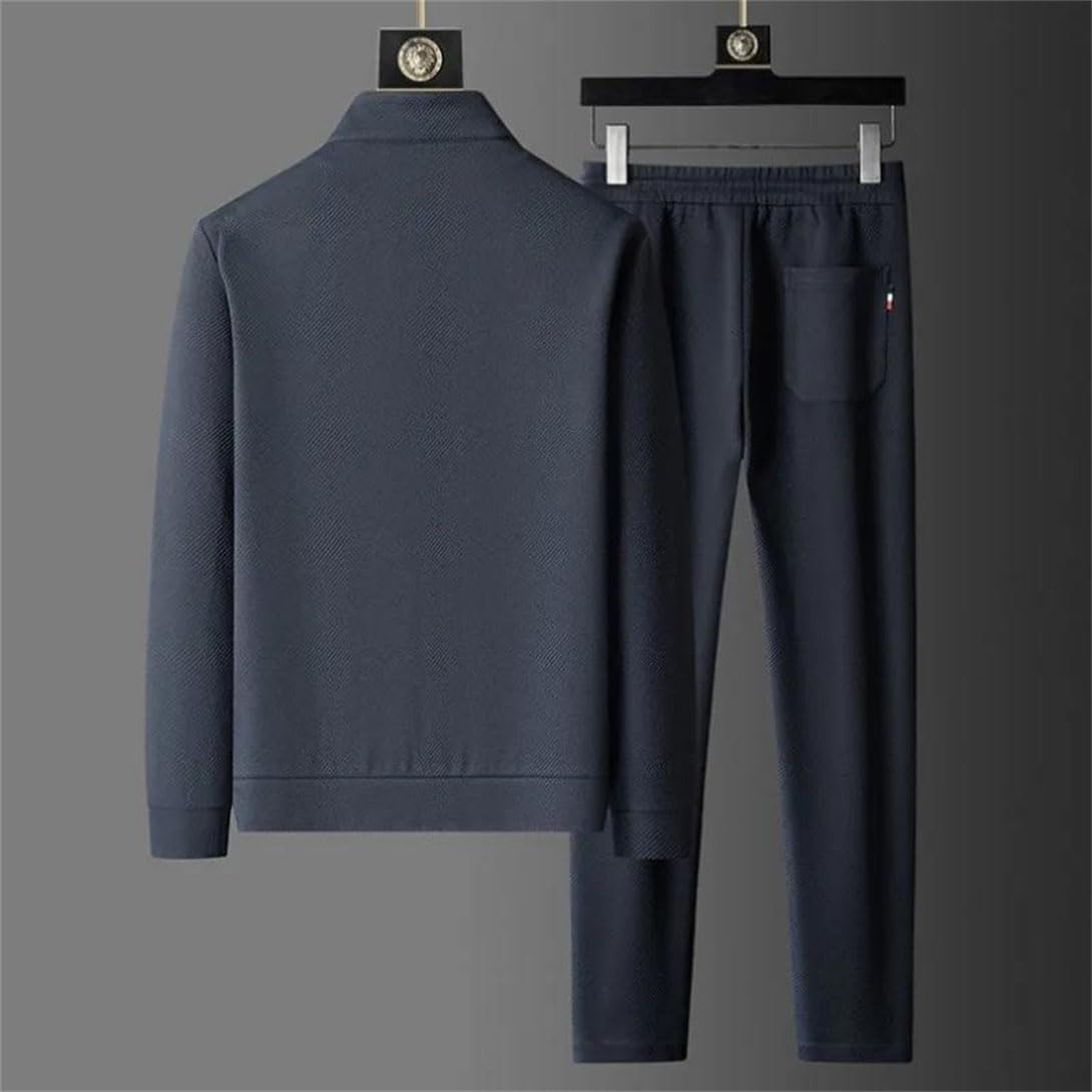 Men Sportswear Suit Breathable High-End Jacket Trousers Stand-Up Collar Zipper Open Clothes