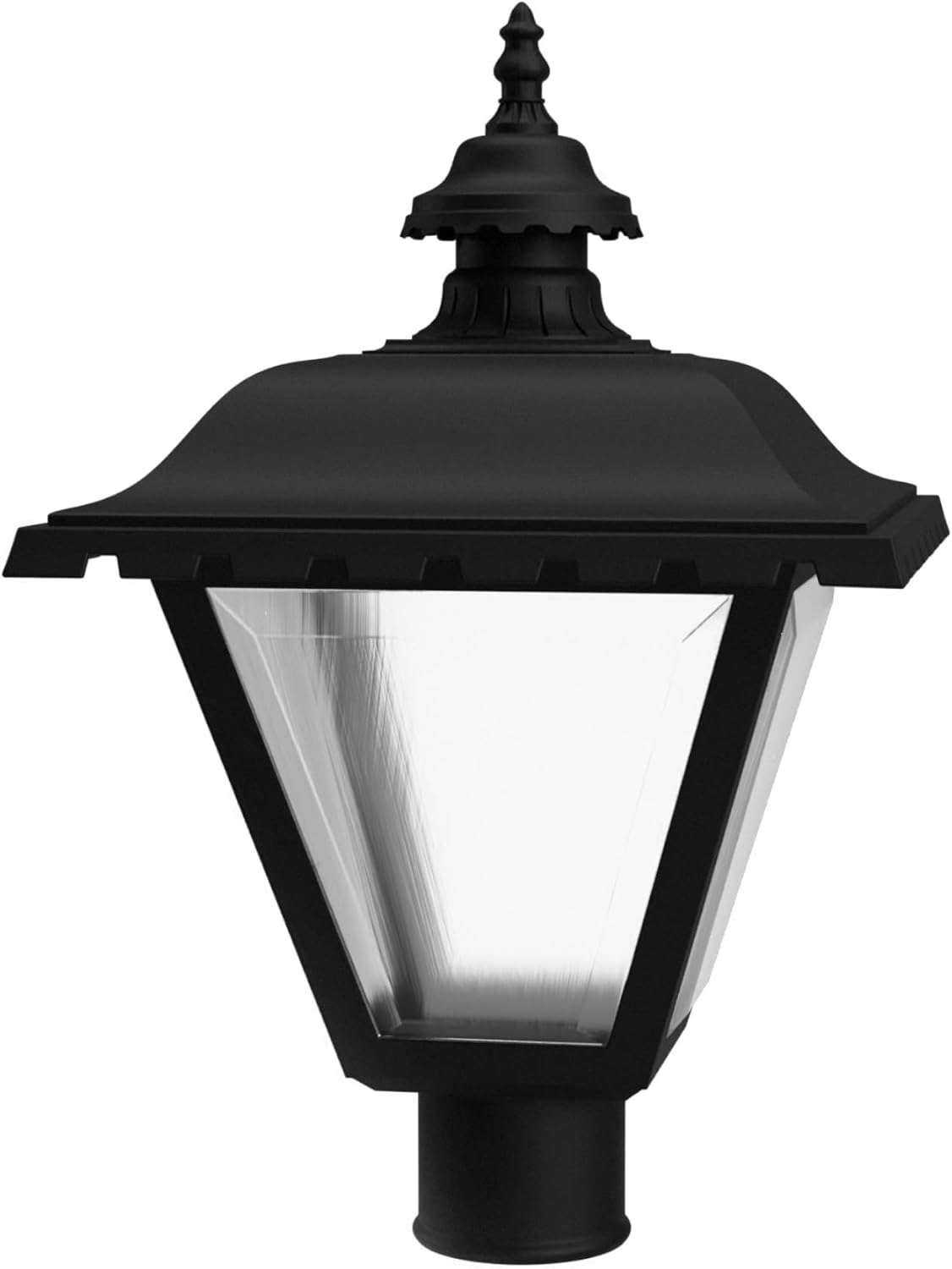 KASTLITE Black Outdoor Lamp Post Fixture - Fits 3" Light Poles for Outside Lighting - Waterproof E26 Base Lantern for Yard Patio Deck Garden Porch Mailbox Driveway & Street Lights - USA Made, Tudor