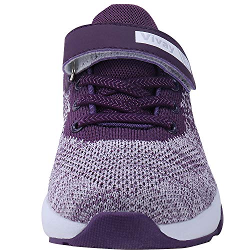 Vivay Girls Tennis Shoes Breathable Athletic Running Sneakers Casual Walking Shoes for Girls(2-Purple,Size 12 Little Kid)