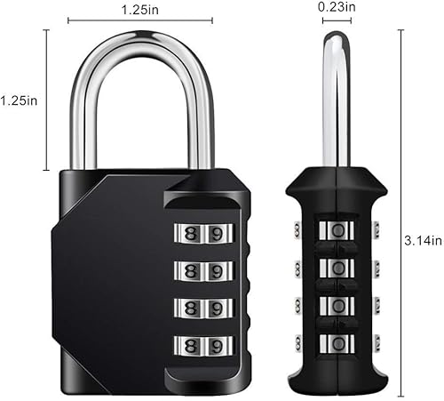 Miniatura 3 de ZHEGE Cerradura de combinación, candado impermeable de 4 dígitos reiniciable para escuela, gimnasio, casillero de empleados, valla, puerta, caja de