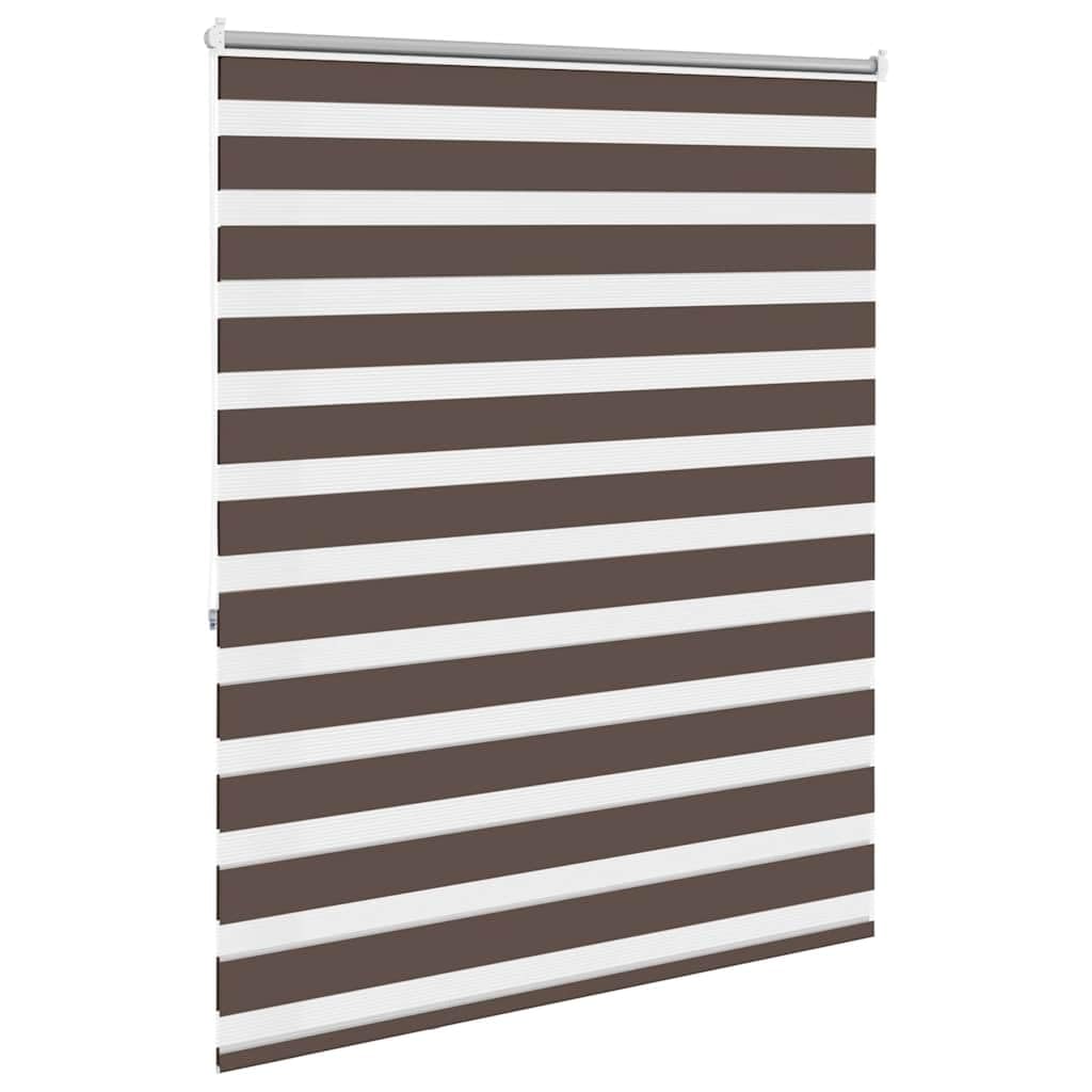 Hothingwell Tenda a rullo zebrato caffè, 136,7 x 175 cm, tenda veneziana Zebra 140 cm, tessuto opaco e trasparente in poliestere, guida in alluminio 140 inclusa