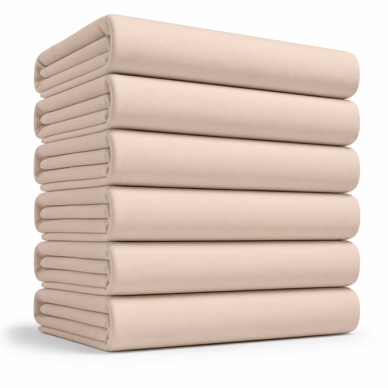 Utopia Bedding Flat Sheets - Pack of 6 - Soft Brushed Microfiber Fabric - Shrinkage & Fade Resistant Top Sheets - Easy Care (Queen, Beige) โ image 1