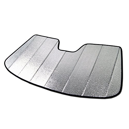 Image of Custom Fit Car Sun Shade Windshield | Sun Visor | Car Window Shades | Fold Up Front Sunshade Visor | Compatible with BMW X3 2003-2010 | CFS-031-S | Silver & Grey 1-pc Set