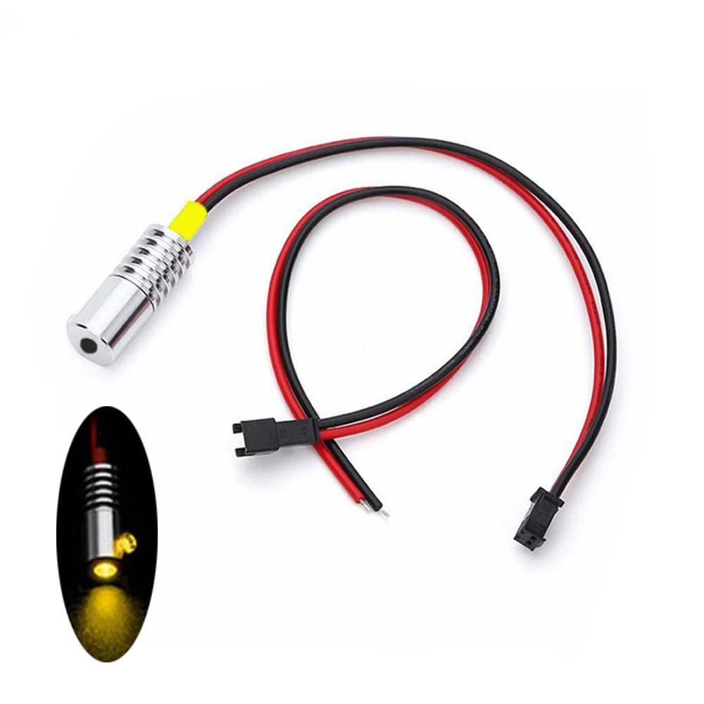 Jonscart1.5W DC 12V LED Optic Fiber Light Source Illuminator for Car Home Light Side End Glow Plastic Optical Fiber (Yellow,8MM)