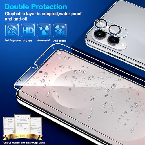 Image of 3 Pack for Samsung Galaxy S25 Edge Screen Protector Tempered Glass + 3 Pack Camera Lens Protector, Military Grade Shatterproof, 9H Hardness, Fingerprint Unlock, Case Friendly 6.7 Inch