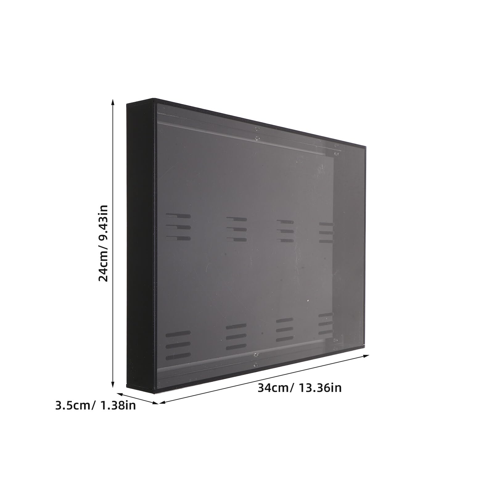 TEHAUX Acryl Medaillenvitrine Schwarz mit Wandmontage Medaillenrahmen zu 8 Auszeichnungen Staubdichte Präsentationsbox für Marathonläufer und Sportler