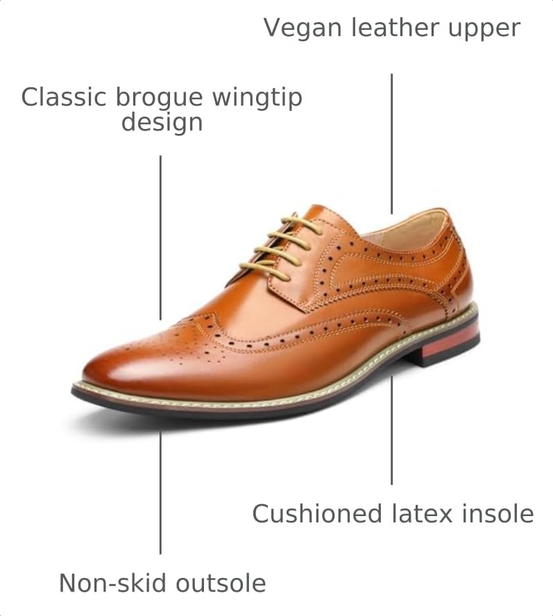 Image of Bruno Marc Moda Italy Prince Men's Classic Modern Oxford Lace Dress Shoes