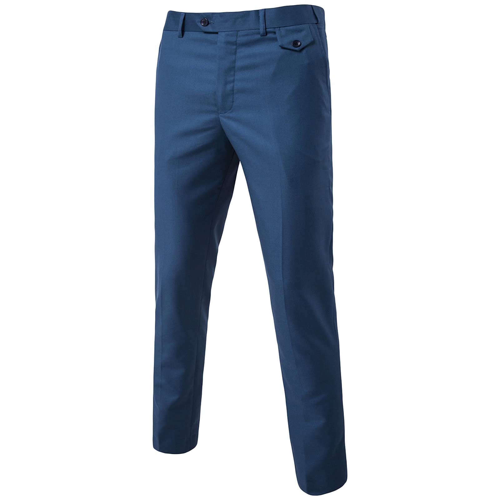 Men's Stylish Slim Stretch Pant Solid Color Skinny Fit Comfort Suit Pant Lightweight Comfort Business Trousers (Blue,5X-Large)