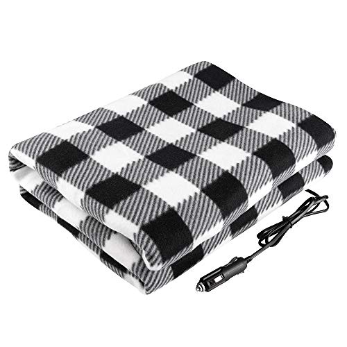 Sushiyi Heated 12-Volt Fleece Electric Car Blanket - Travel Blanket