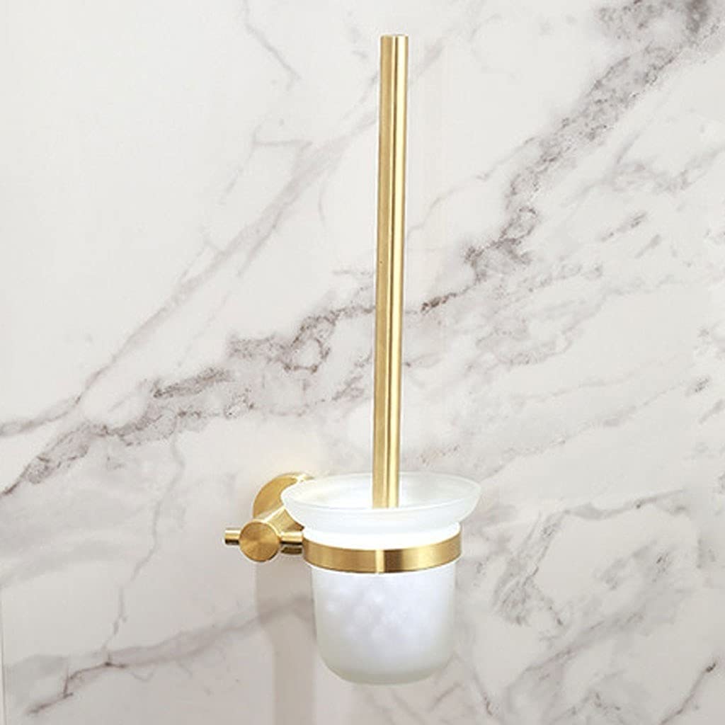 Uchwyt na szczotkę toaletową Szczotka do WC naścienna Szklany korpus Szczotka do WC Nowoczesny Design Szczotka do WC Domowe Czyszczenie Łazienki Złoty Zestaw Szczotek Wc Uchwyty na szczoteczki toaleto