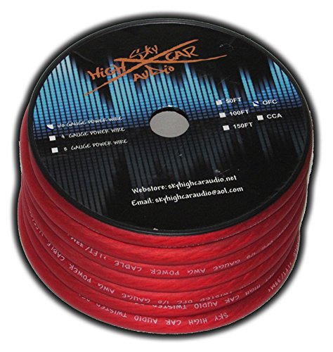 Sky High Car Audio 1/0 OFC Red 50' Spool